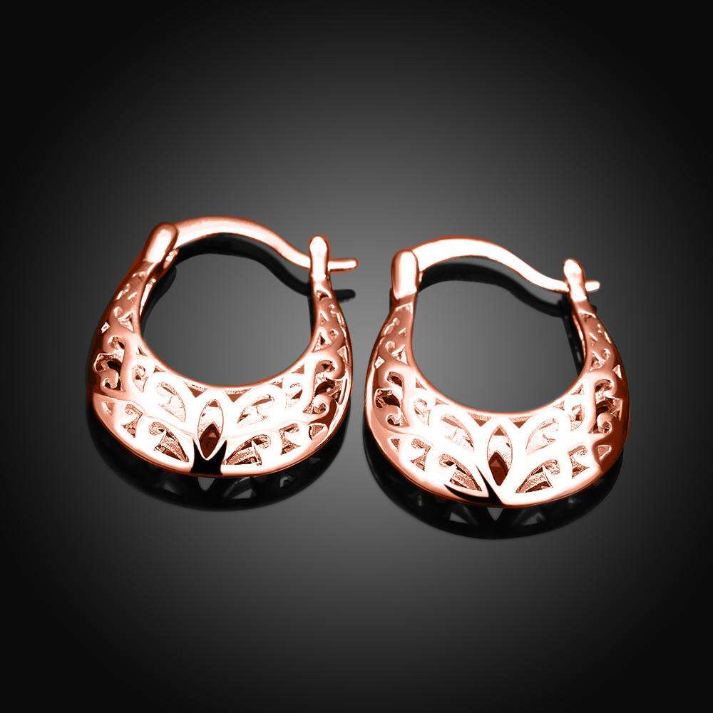 Filigree Leverback French Lock Earringin 18K Rose Gold Plated, Earring, ALILY , ALILY jewelryjewelry deals, swarovski crystal jewelry, groupon jewelry,, jewelry for mom,