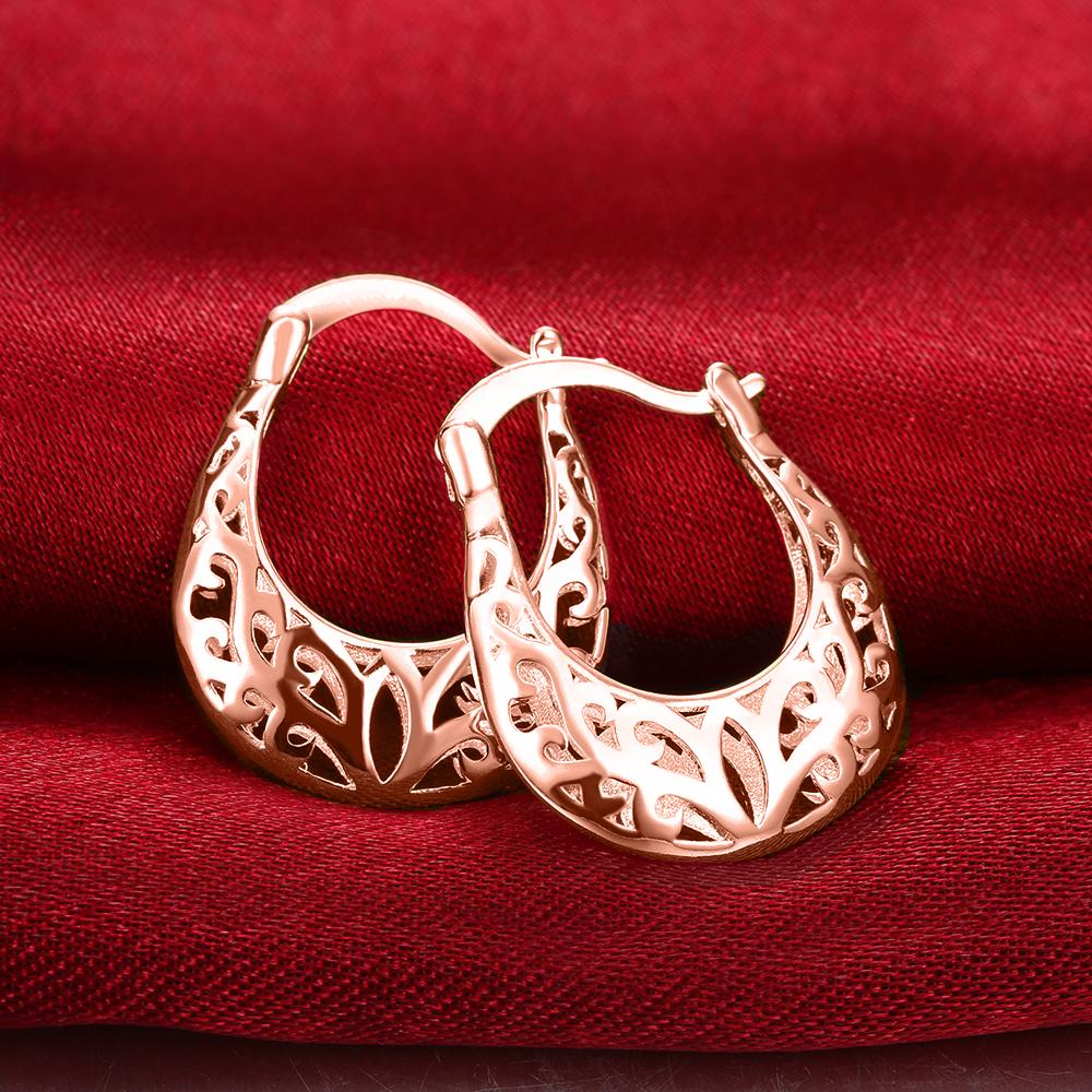 Filigree Leverback French Lock Earringin 18K Rose Gold Plated, Earring, ALILY , ALILY jewelryjewelry deals, swarovski crystal jewelry, groupon jewelry,, jewelry for mom,