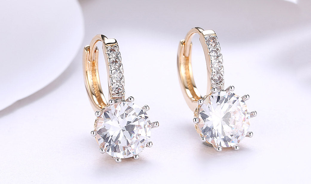 14K Gold Plating Elements Starburst Design Lever back Earrings