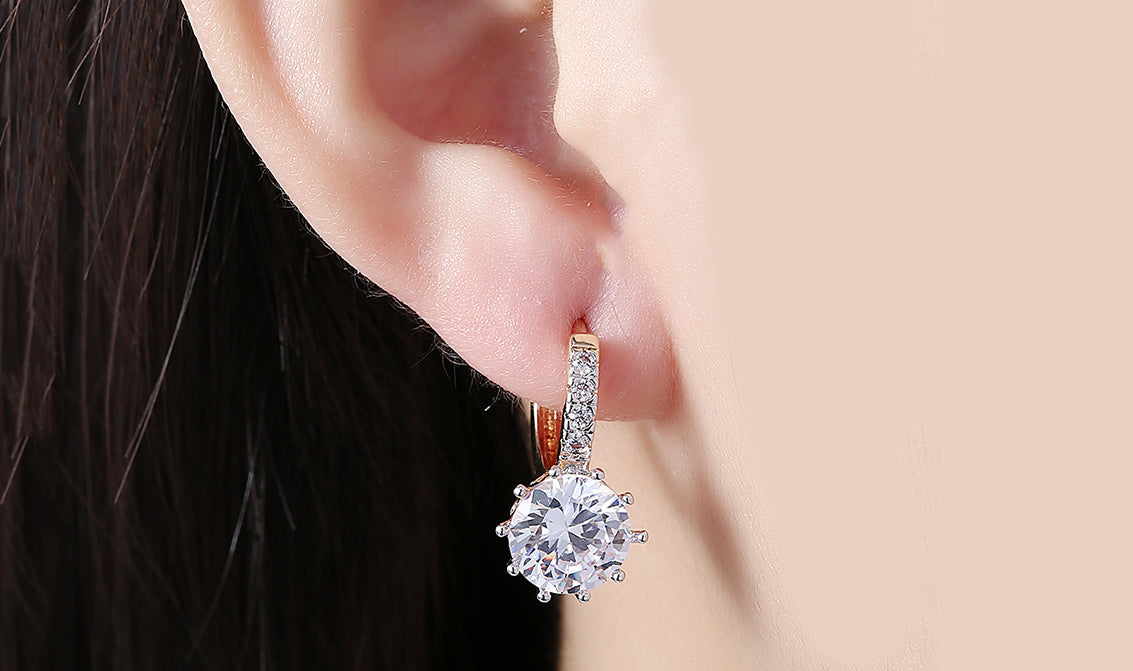 14K Gold Plating Elements Starburst Design Lever back Earrings