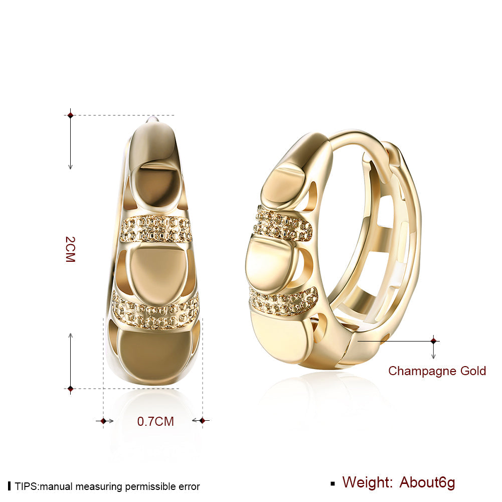 Classic Laser Cut Huggie Earring in 18K Gold Plated