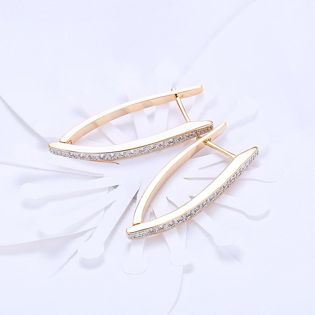 White Elements Thin Earrings In 14K Gold