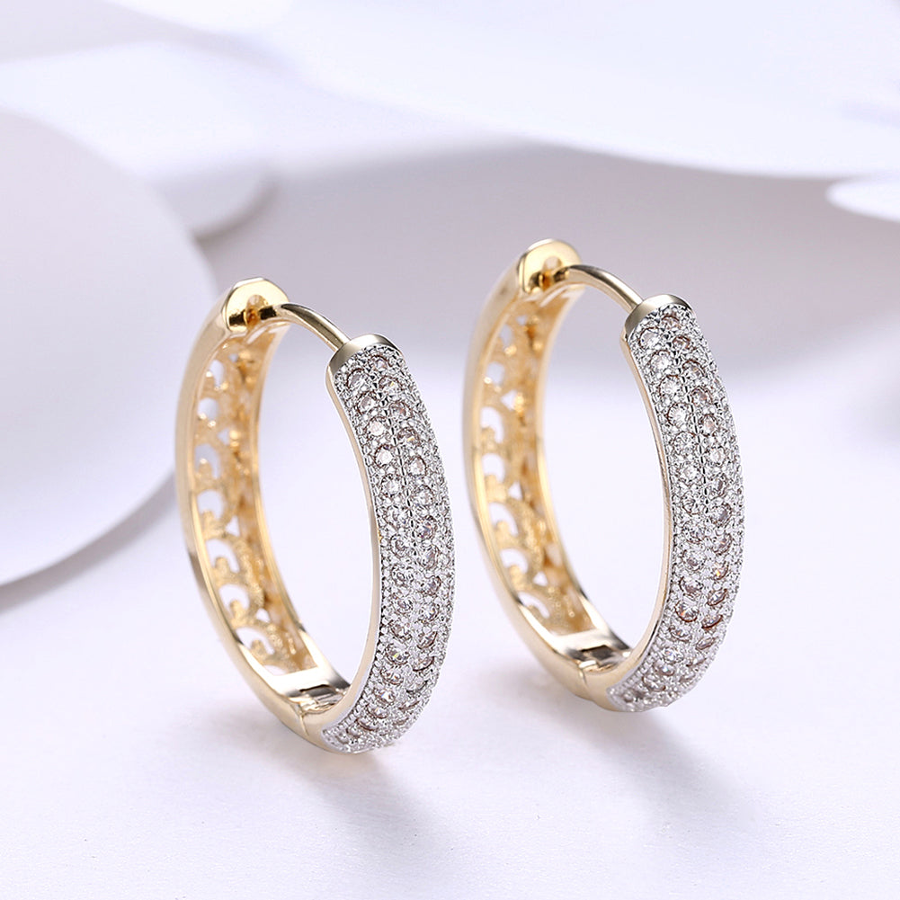 Classic Triple Row Huggie Earring in 18K Gold Plated