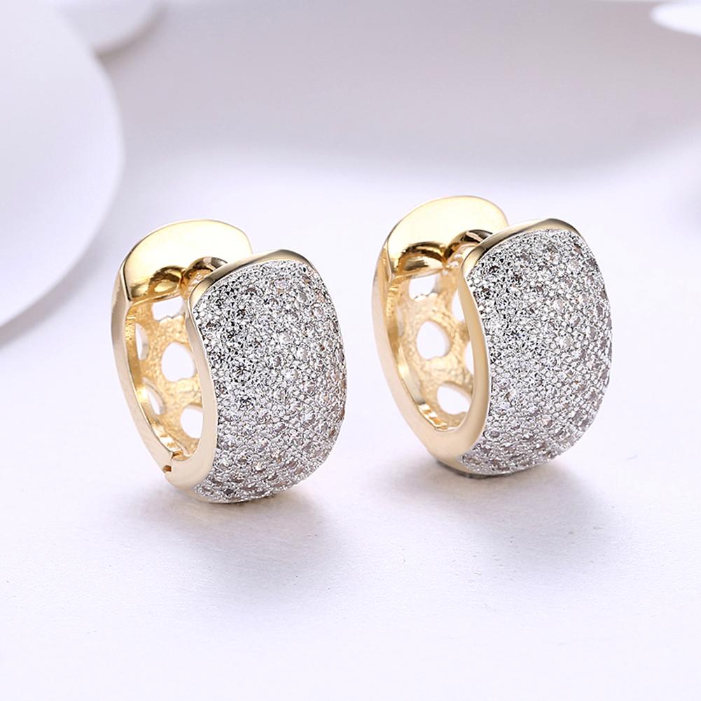 Crystals 16mm Pave Heart Filigree Huggie Earring