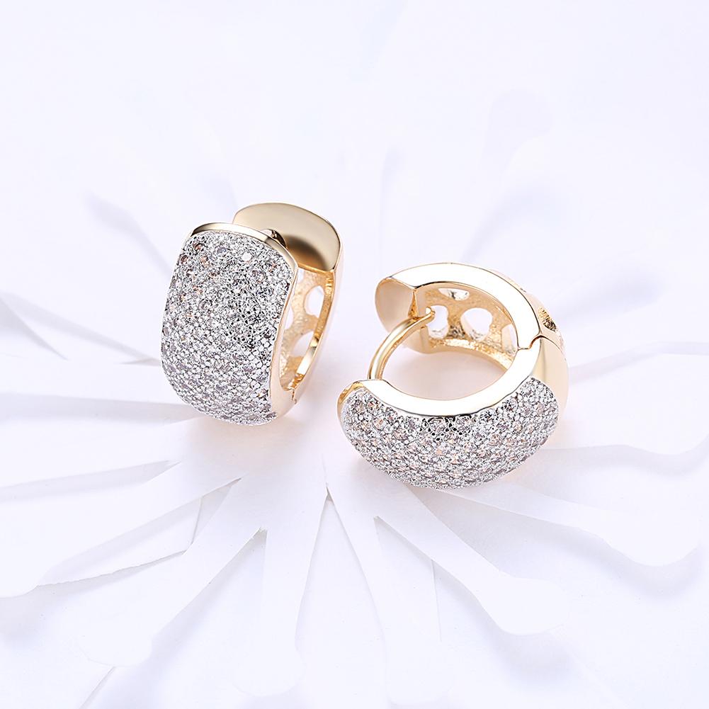 Crystals 16mm Pave Heart Filigree Huggie Earring