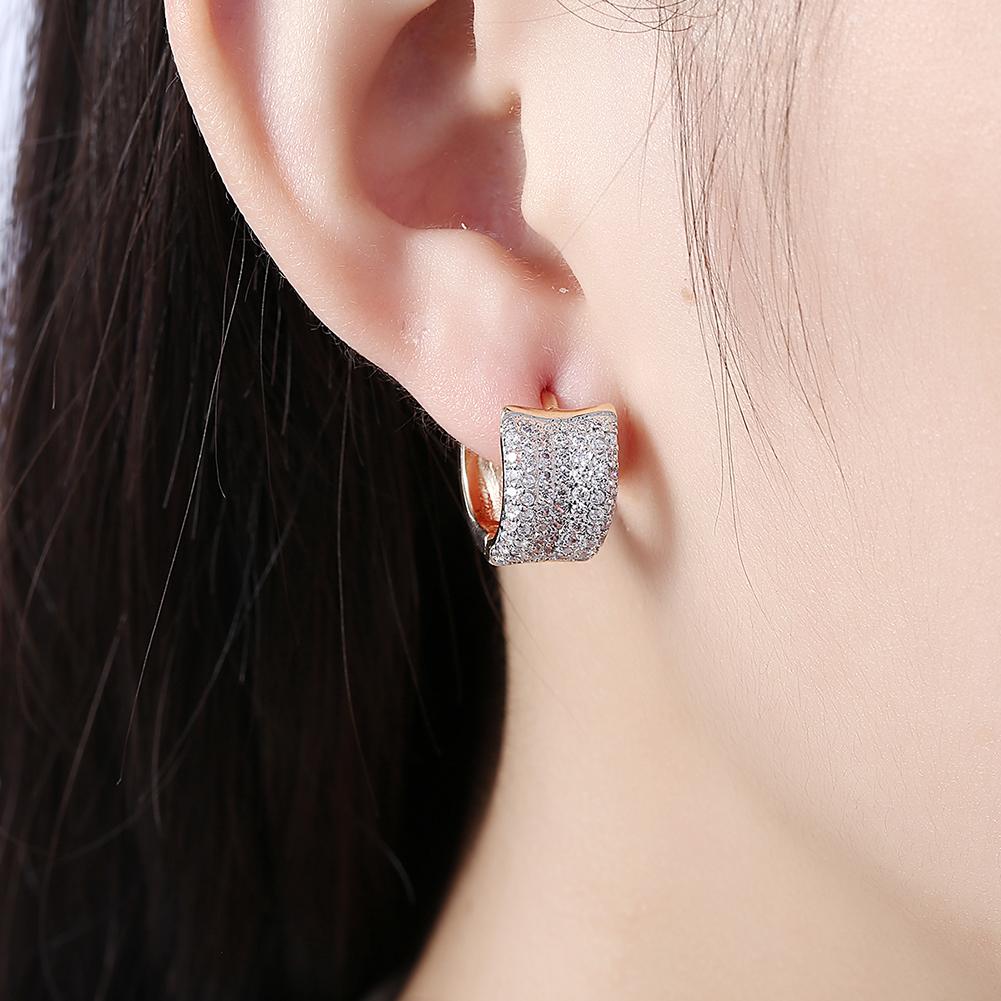 Crystals 15mm Pave Huggie Earring