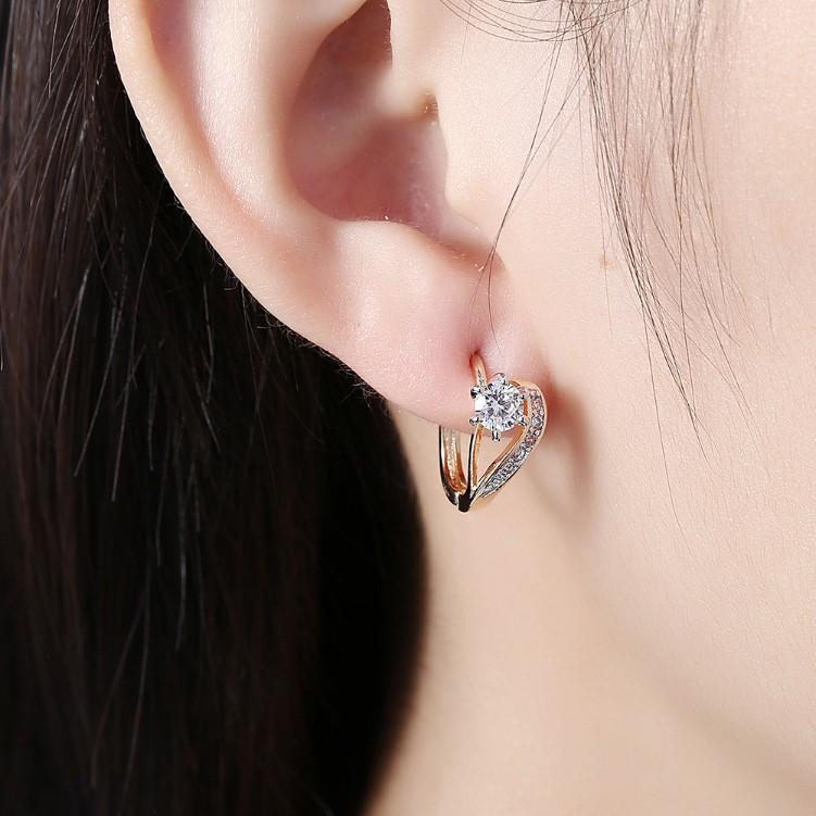 Swarovski Crystal Heart Shaped Pav'e Set in 18K Gold - ALILY www..com fashion jewelry for women