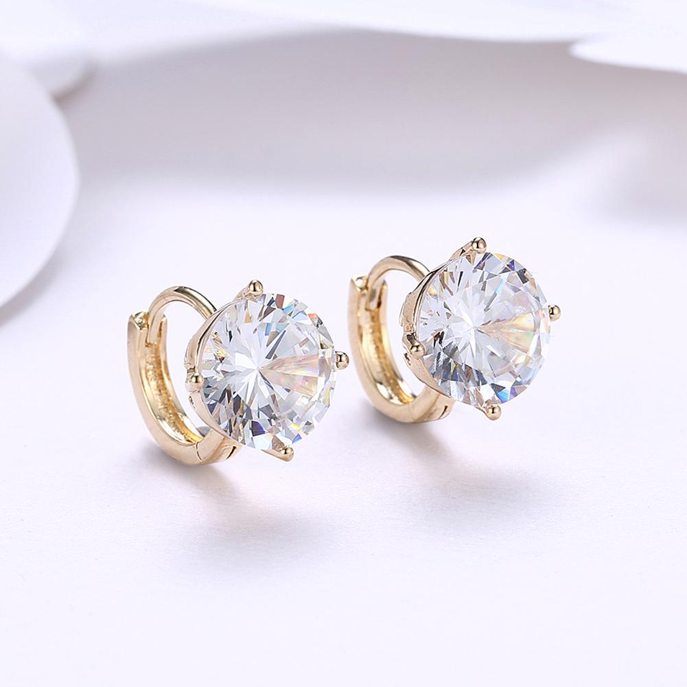 Crystals 10mm Diamond Created Huggie Earring