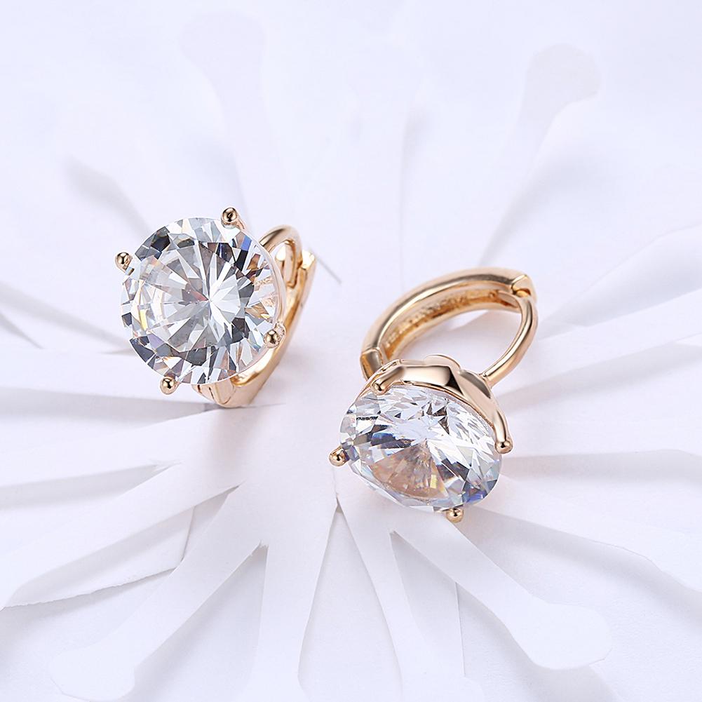 Crystals 10mm Diamond Created Huggie Earring