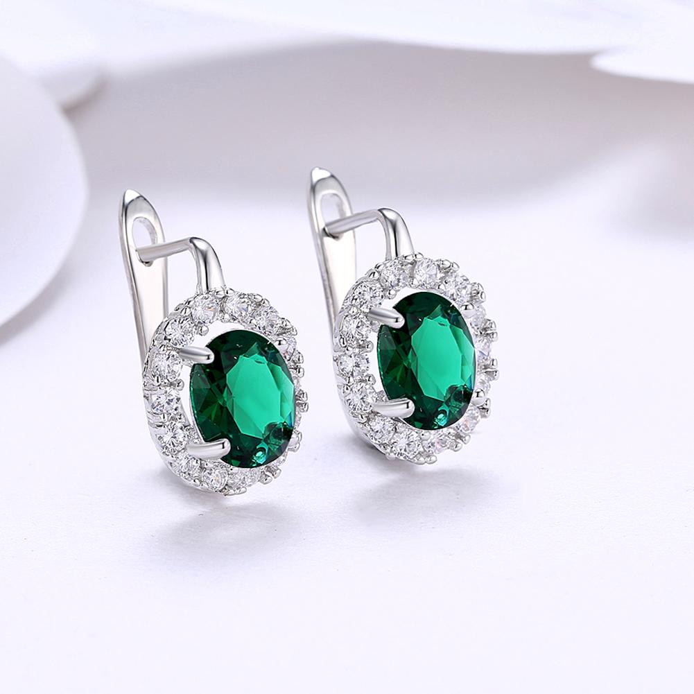 Green Swarovski Elements Leverback Earrings in 18K White Gold, Earring, ALILY , ALILY jewelryjewelry deals, swarovski crystal jewelry, groupon jewelry,, jewelry for mom,