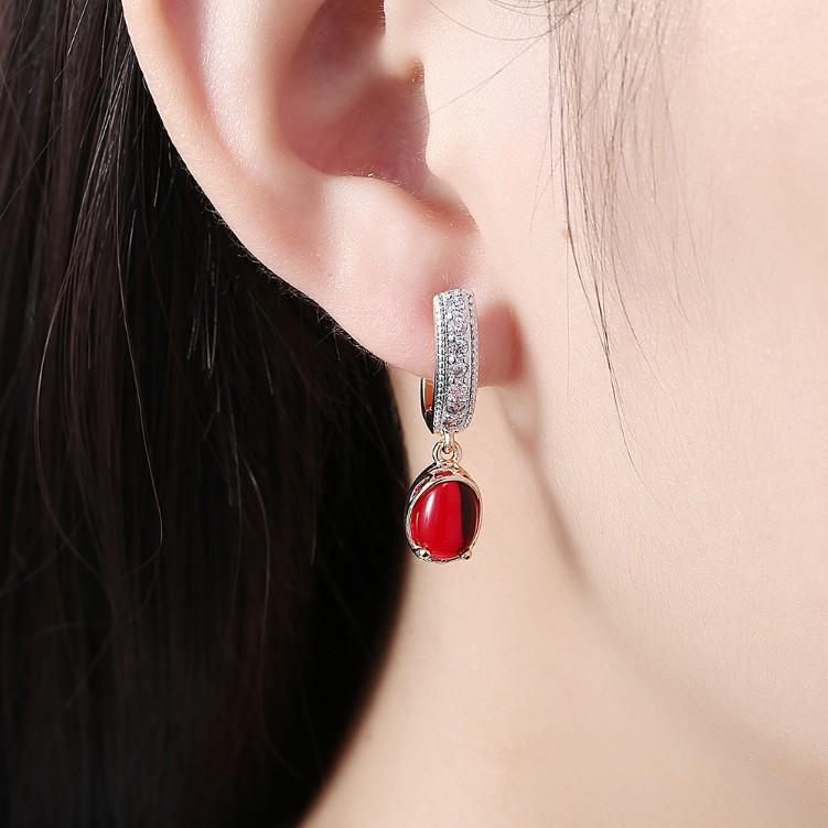 Simulated Micro-Pav'e Leverback Earrings Set in 18K White Gold - ALILY www..com fashion jewelry for women