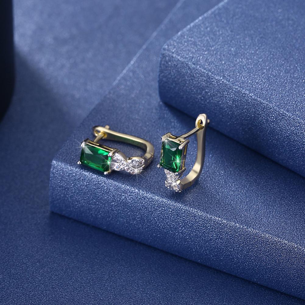 Green Emerald Cut Swarovski Twisted Earrings, Earring, ALILY , ALILY jewelryjewelry deals, swarovski crystal jewelry, groupon jewelry,, jewelry for mom,