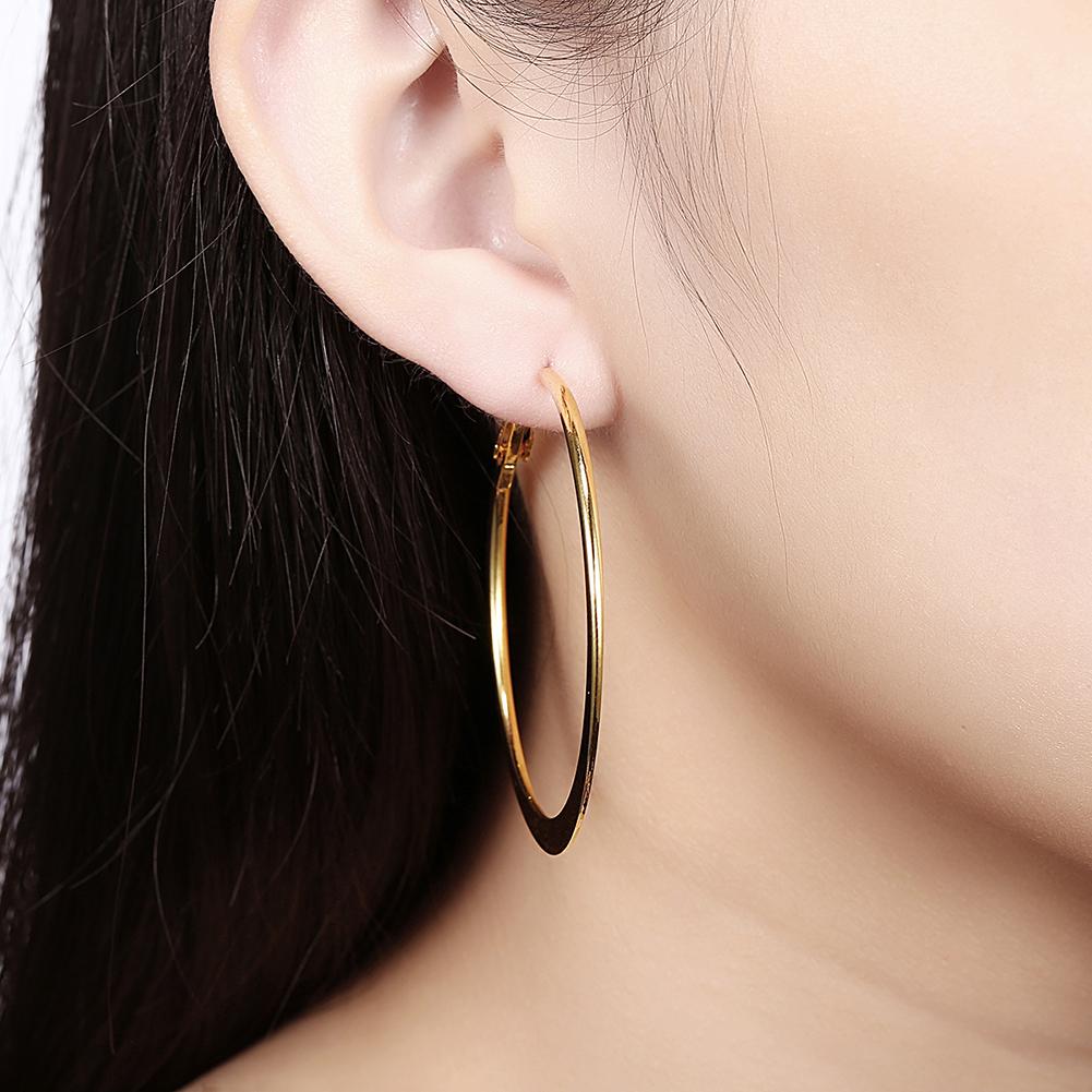 42mm Flat Hoop Earring in 18K Gold Plated, Earring, ALILY , ALILY jewelryjewelry deals, swarovski crystal jewelry, groupon jewelry,, jewelry for mom,