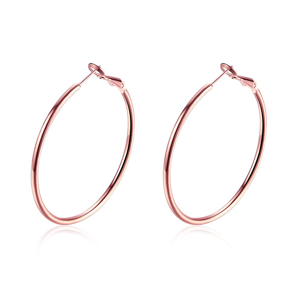 42mm Round Hoop Earring in 18K Rose Gold Plated, Earring, ALILY , ALILY jewelryjewelry deals, swarovski crystal jewelry, groupon jewelry,, jewelry for mom,