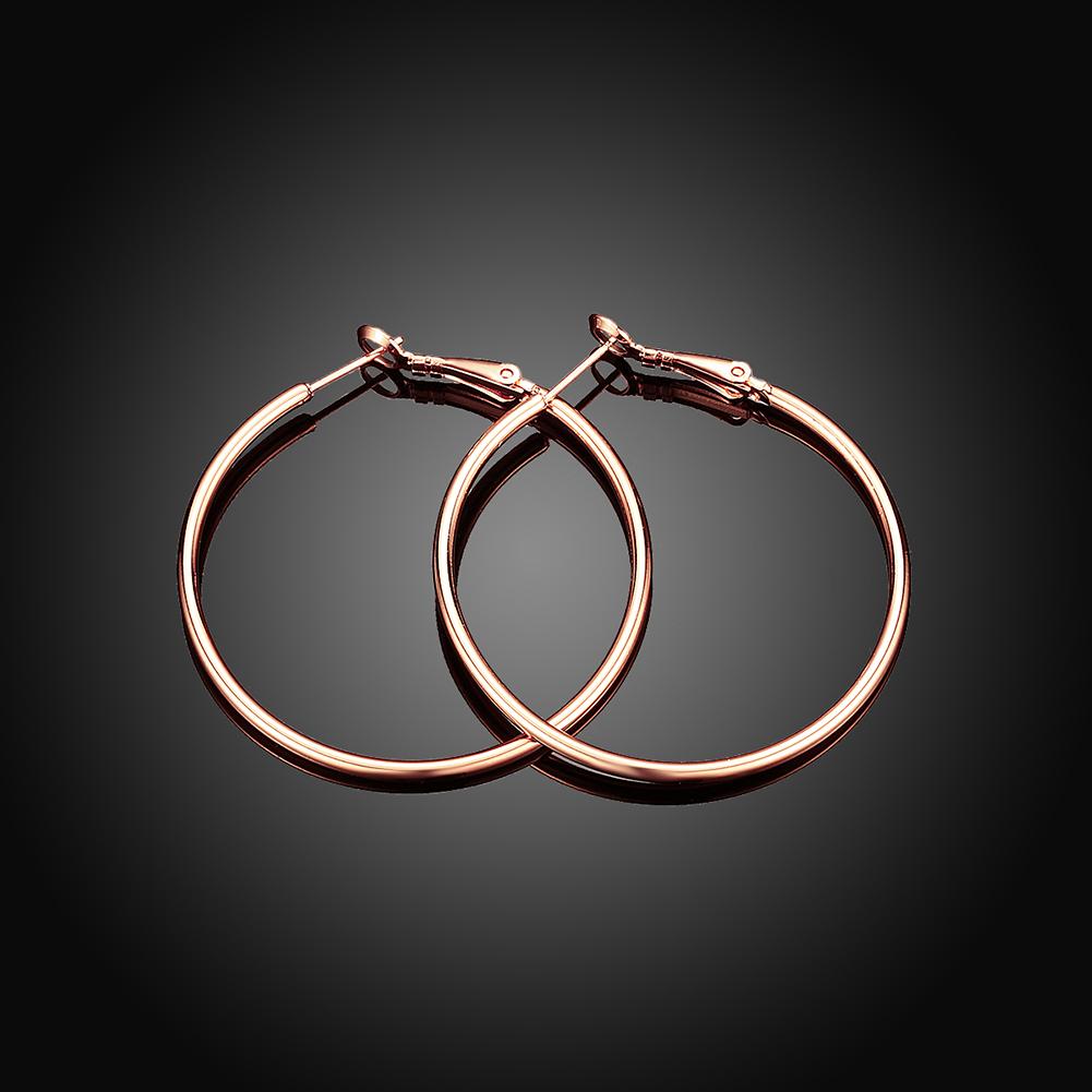 42mm Round Hoop Earring in 18K Rose Gold Plated, Earring, ALILY , ALILY jewelryjewelry deals, swarovski crystal jewelry, groupon jewelry,, jewelry for mom,