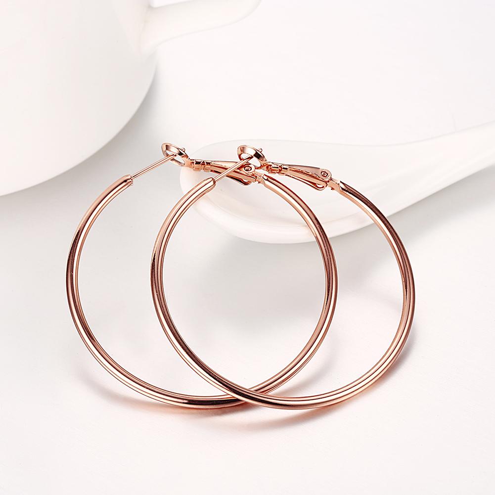 42mm Round Hoop Earring in 18K Rose Gold Plated, Earring, ALILY , ALILY jewelryjewelry deals, swarovski crystal jewelry, groupon jewelry,, jewelry for mom,