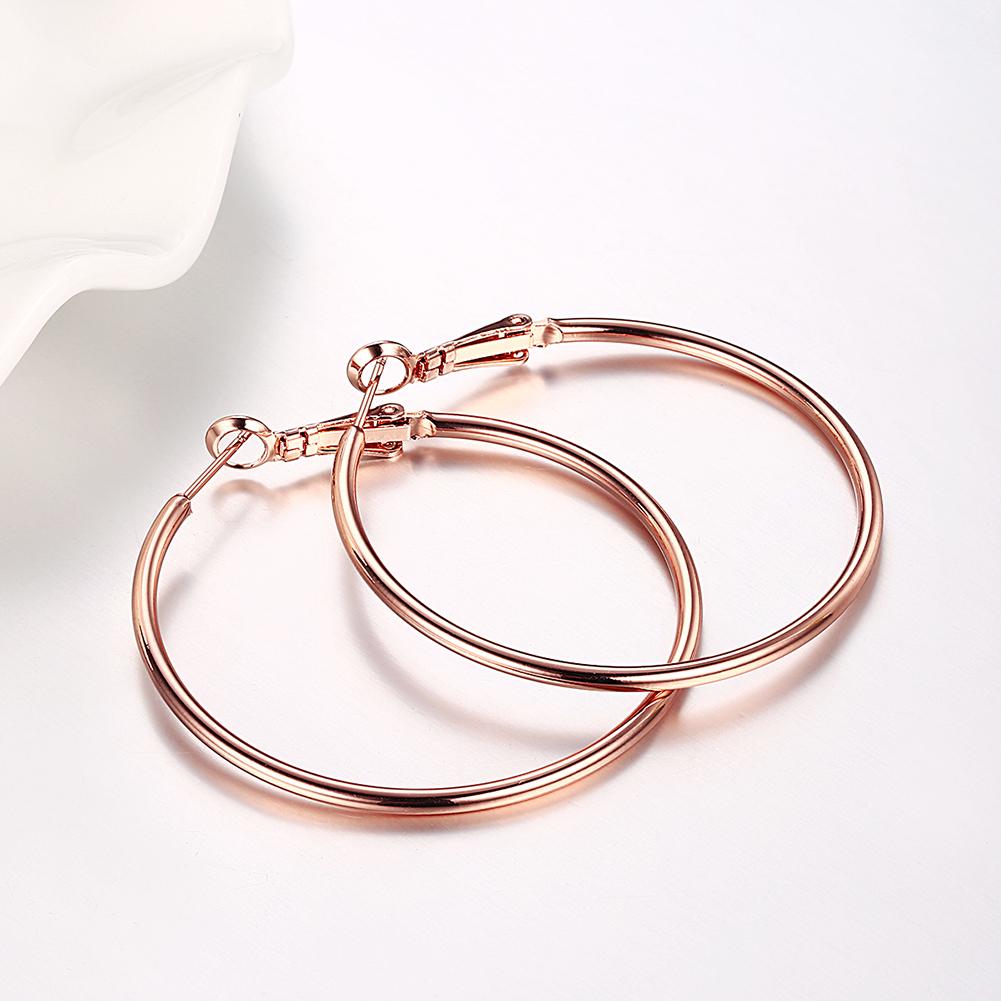42mm Round Hoop Earring in 18K Rose Gold Plated, Earring, ALILY , ALILY jewelryjewelry deals, swarovski crystal jewelry, groupon jewelry,, jewelry for mom,