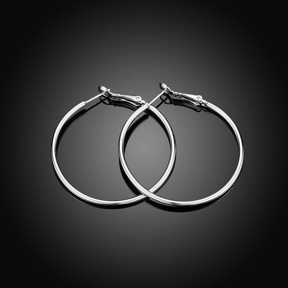 42mm Round Hoop Earring in 18K White Gold Plated, Earring, ALILY , ALILY jewelryjewelry deals, swarovski crystal jewelry, groupon jewelry,, jewelry for mom,
