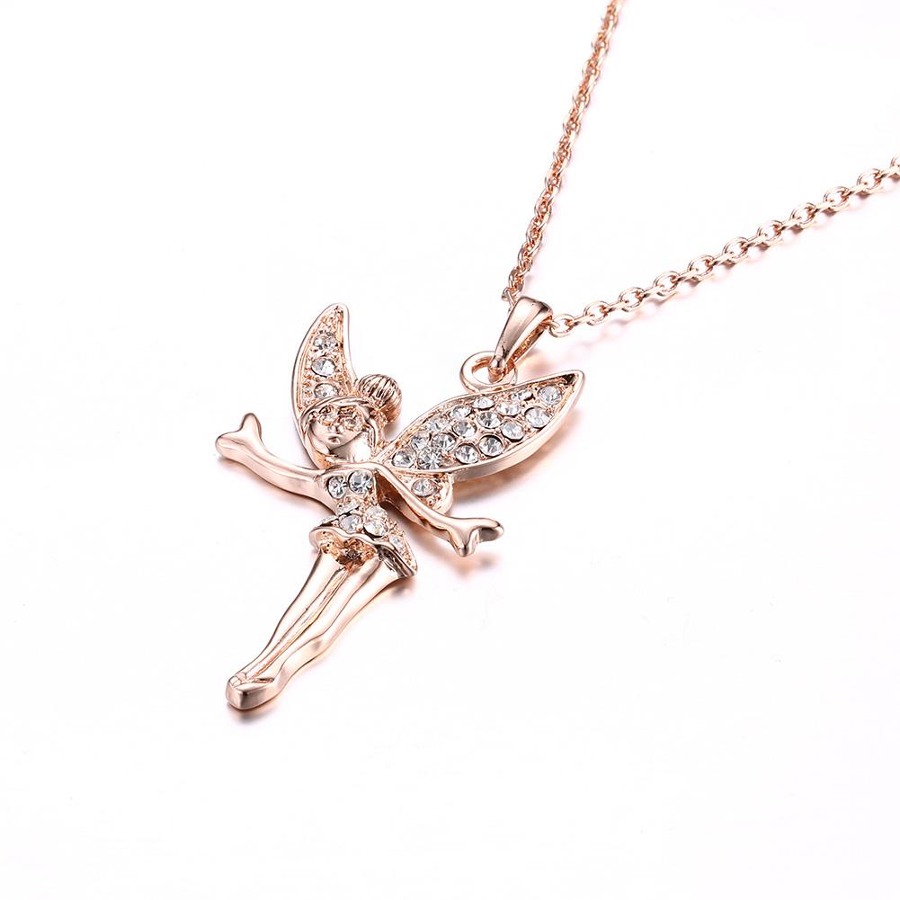 Tinkerbell Classic Necklace Embellished with Crystals in 18K Rose Gold Plated