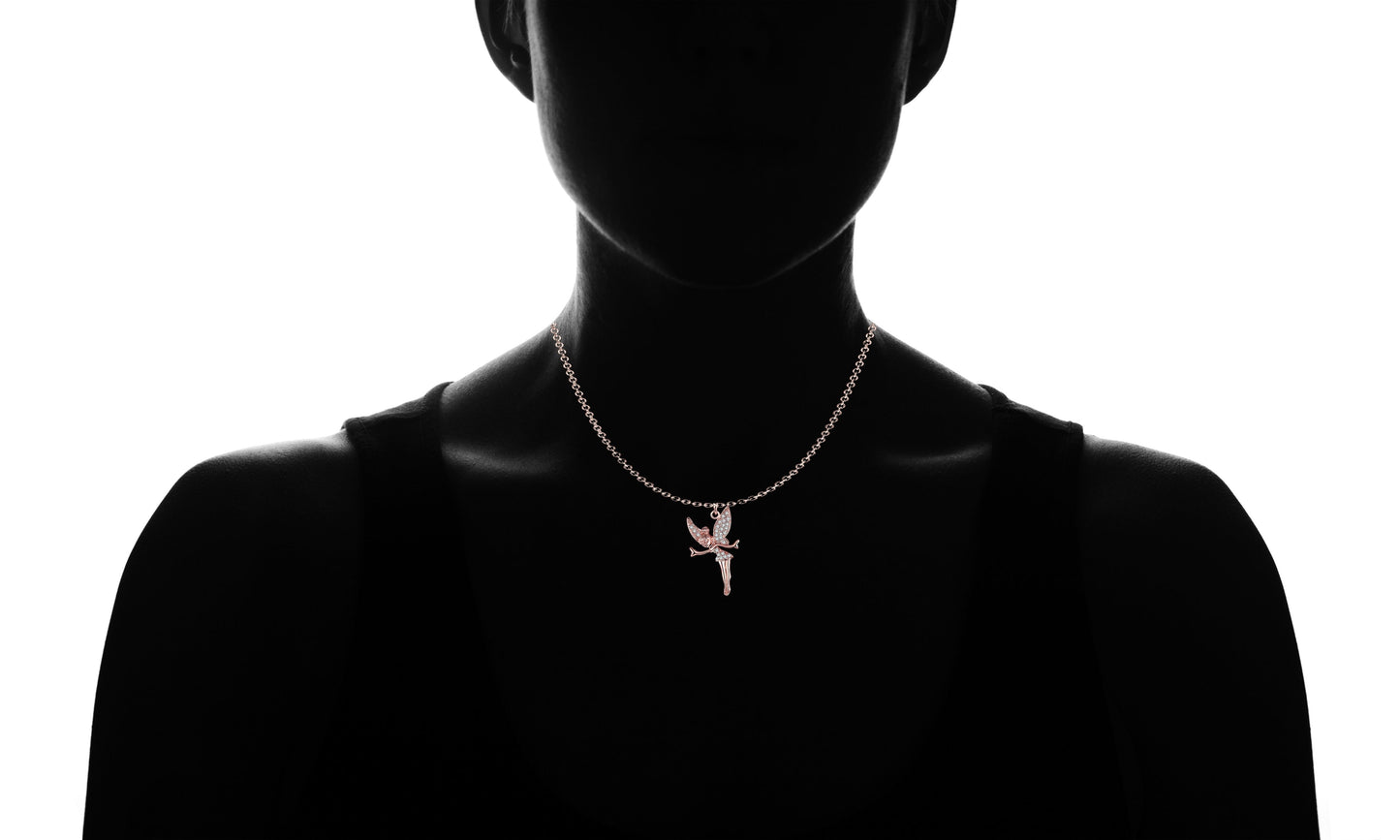 Tinkerbell Classic Necklace Embellished with Crystals in 18K Rose Gold Plated