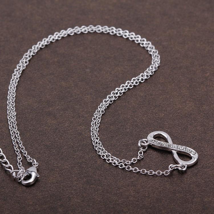Infinity Design Micro-Pav'e White Gold Necklace, , ALILY , ALILY fashion jewelry, cheap jewelry, jewelry for mom,