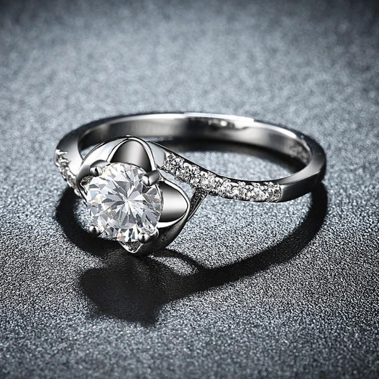 1.00 CTTW Engagement Cut Floral White Crystal Pav'e Ring, Rings, ALILY , ALILY jewelryjewelry deals, swarovski crystal jewelry, groupon jewelry,, jewelry for mom,