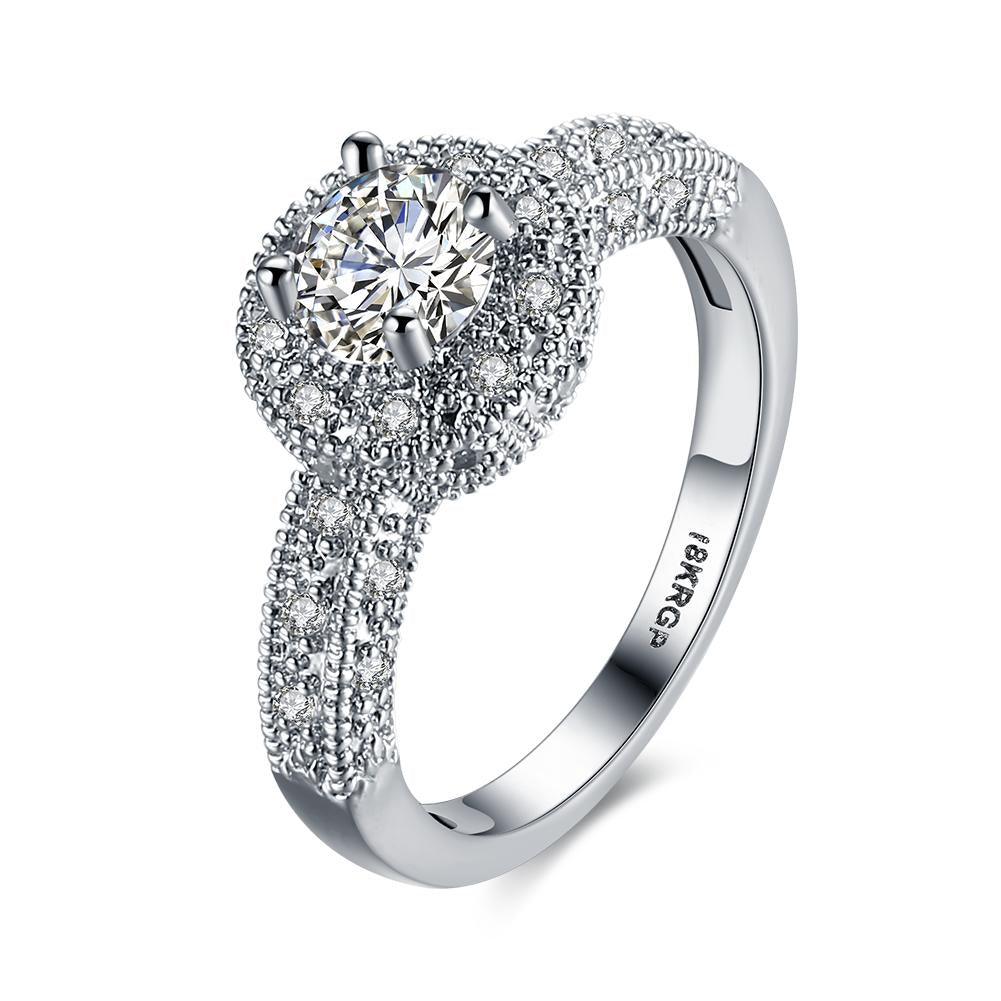 1.90 CTTW Single Crystal Multi-Pav'e Engagement Ring Set in 18K White Gold, , ALILY , ALILY jewelryjewelry deals, swarovski crystal jewelry, groupon jewelry,, jewelry for mom,