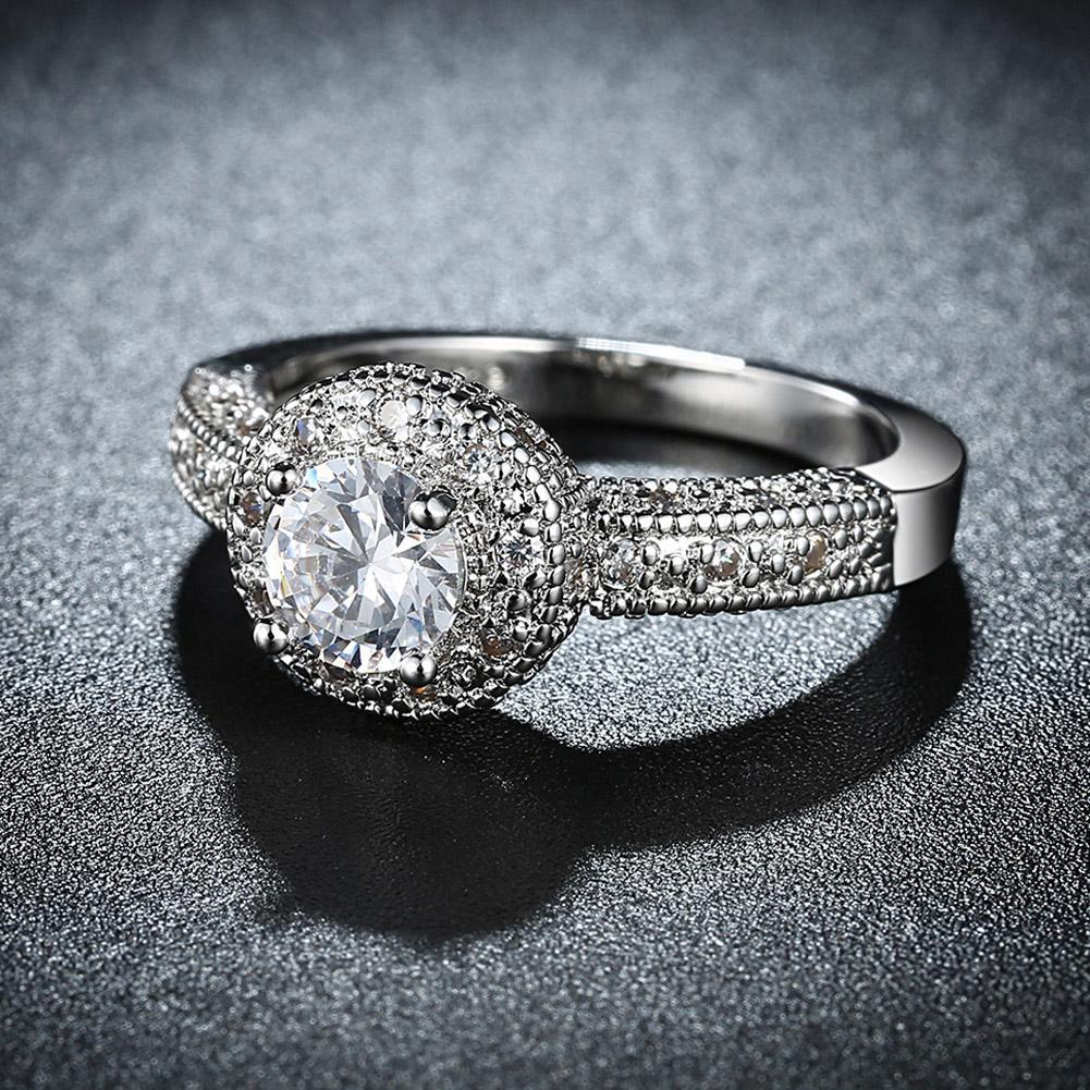 3.50 CTTW Single Crystal Swarovski Elements Pav'e Halo Ring in 18K White Gold Plating, , ALILY , ALILY jewelryjewelry deals, swarovski crystal jewelry, groupon jewelry,, jewelry for mom,