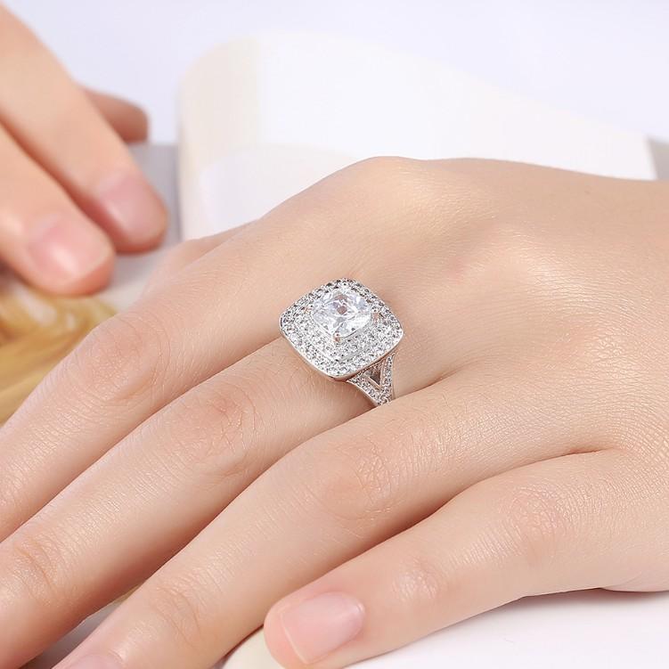 2.50 ct Cushion Double Halo Square Engagement Ring, Rings, ALILY , ALILY jewelryjewelry deals, swarovski crystal jewelry, groupon jewelry,, jewelry for mom,
