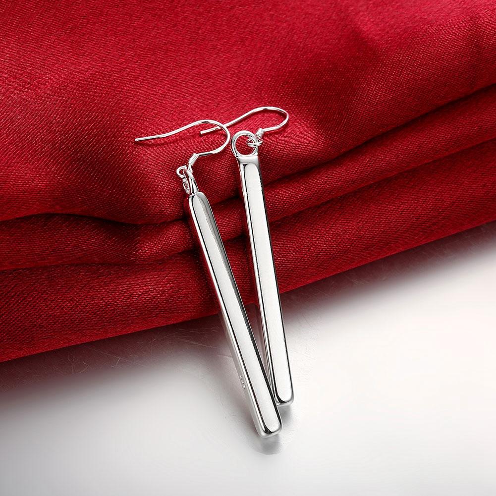 Sleek Vertical Drop Bar Earrings in Sterling Silver Plating - ALILY www..com fashion jewelry for women