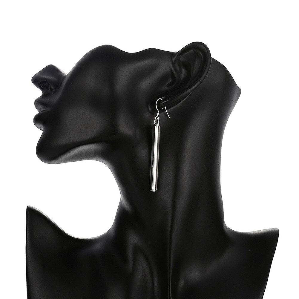 Sleek Vertical Drop Bar Earrings in Sterling Silver Plating - ALILY www..com fashion jewelry for women