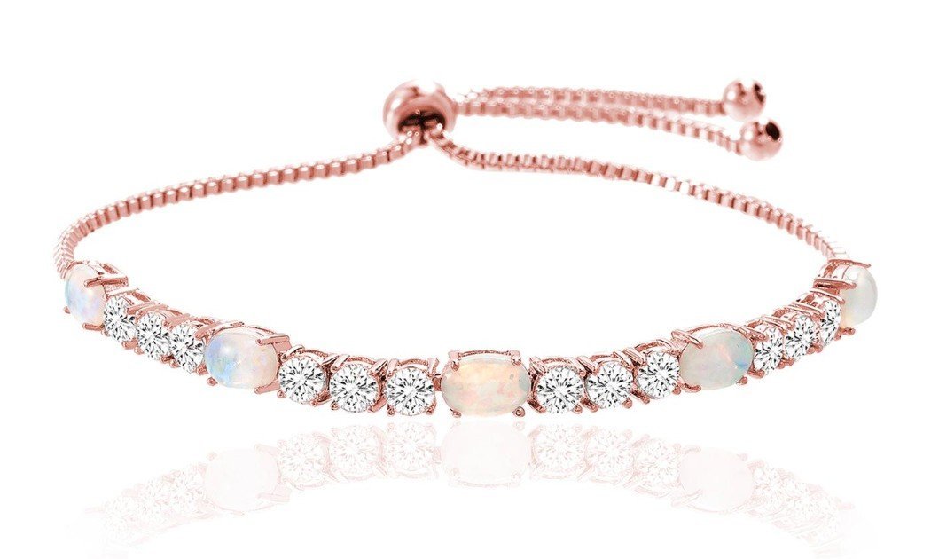 Fiery Opal Tennis Bracelet With Swarovski Crystals, , ALILY , ALILY jewelryjewelry deals, swarovski crystal jewelry, groupon jewelry,, jewelry for mom,