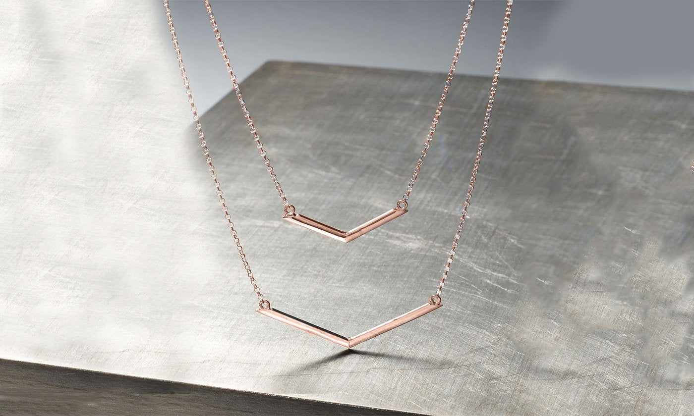 Duo Dangling Chevron Statement Necklace in 18K Gold (Multiple Options), , ALILY , ALILY jewelryjewelry deals, swarovski crystal jewelry, groupon jewelry,, jewelry for mom,