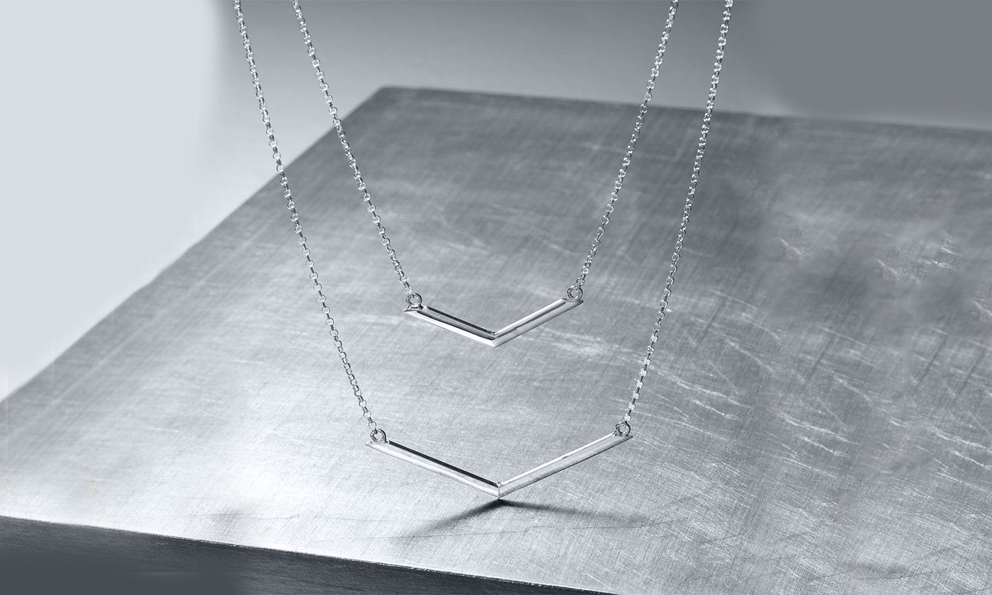 Duo Dangling Chevron Statement Necklace in 18K Gold (Multiple Options), , ALILY , ALILY jewelryjewelry deals, swarovski crystal jewelry, groupon jewelry,, jewelry for mom,