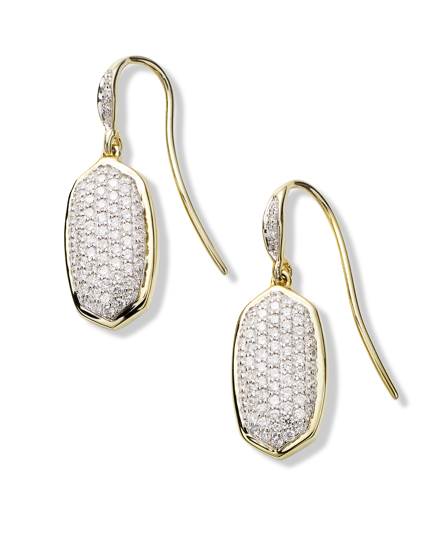 Elements Dangling Micro-Pav'e Earrings in 18K Gold