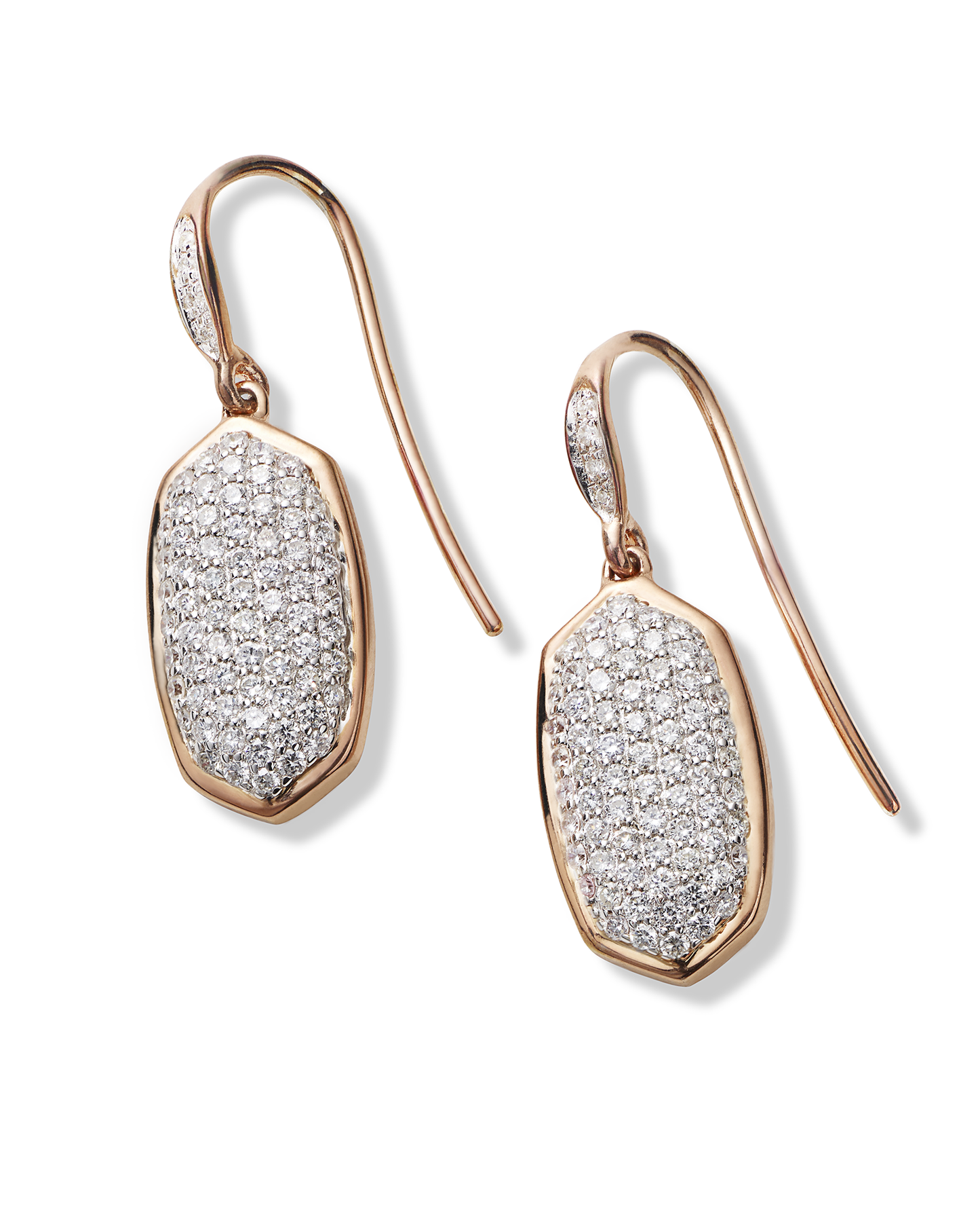 Elements Dangling Micro-Pav'e Earrings in 18K Gold