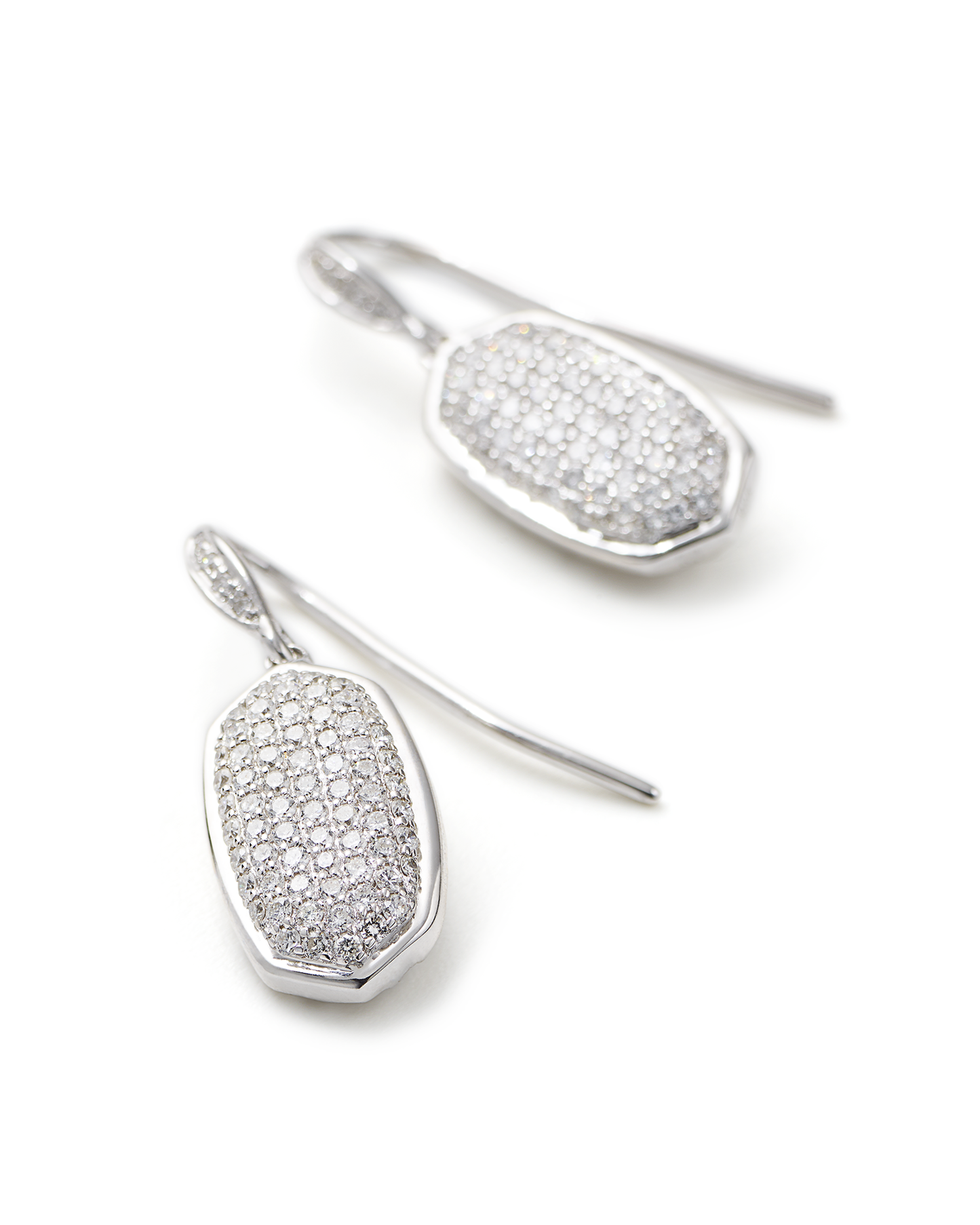 Elements Dangling Micro-Pav'e Earrings in 18K Gold