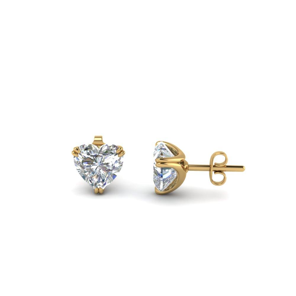 Heart Stud Earrings Made with Elements in Sterling Silver Plated