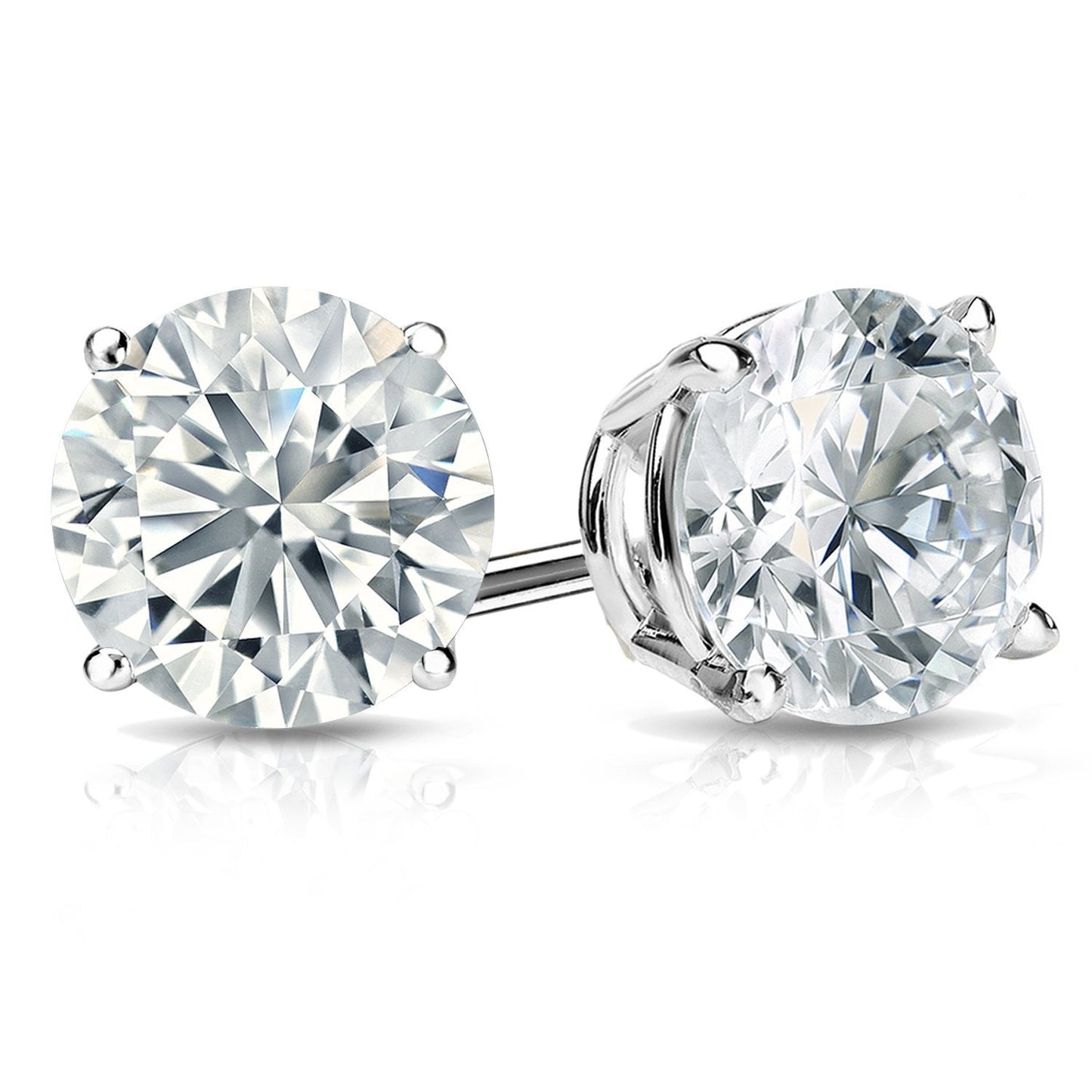 White Gold Austrian Crystal Stud Earring in Gift Box - ALILY