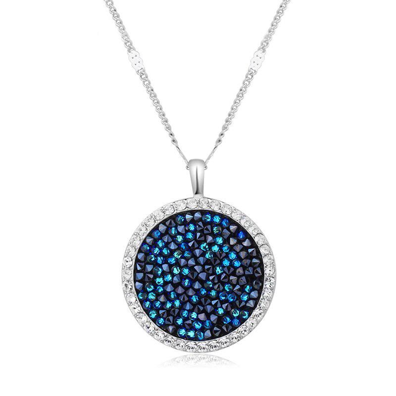 Crystals Crystaldust Sapphire Disc Drop Necklace