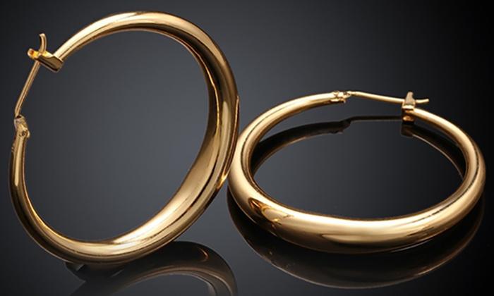 Italian-Made Gold Plated French Lock Hoop Earrings (3-Pack) - ALILY www..com fashion jewelry for women