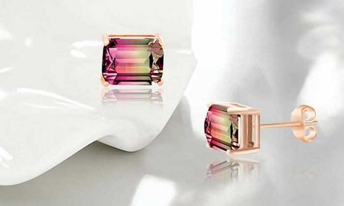 Emerald Cut Watermelon Crystal Stud Earrings, , ALILY , ALILY jewelryjewelry deals, swarovski crystal jewelry, groupon jewelry,, jewelry for mom,