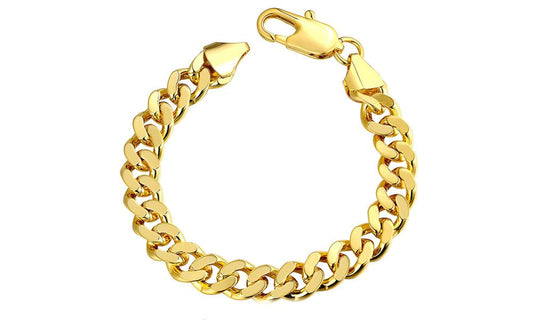 Class Curb Bracelet in 7.5" in 14K Gold Plated, Bracelet, ALILY , ALILY   jewelryjewelry deals, swarovski crystal jewelry, groupon jewelry,, jewelry for mom,
