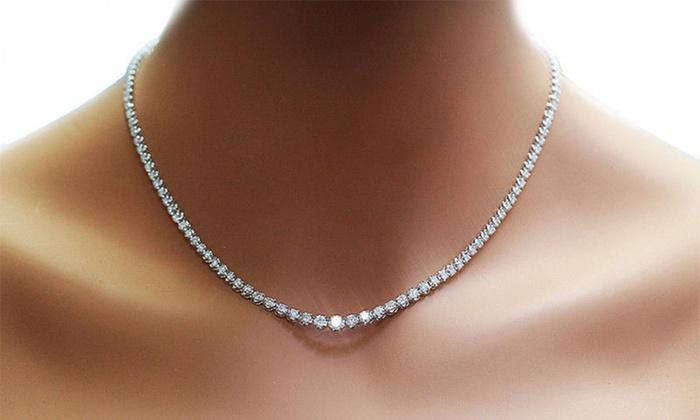 42.00 CTTW Cubic Zirconia Tennis Necklace, , ALILY , ALILY   jewelryjewelry deals, swarovski crystal jewelry, groupon jewelry,, jewelry for mom,