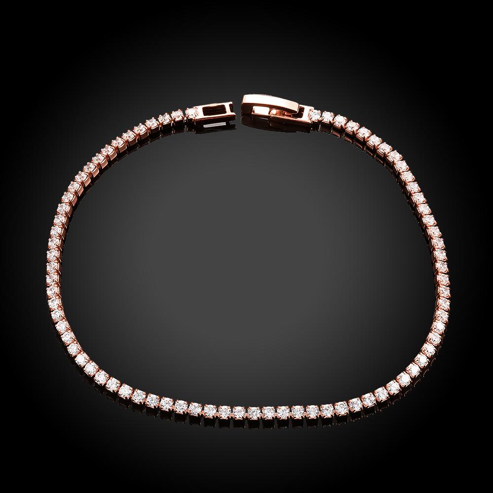 6.00 CT White Topaz Swarovski Crystal 3mm Classic Round Tennis Bracelet - Rose Gold, Bracelet, ALILY , ALILY   jewelryjewelry deals, swarovski crystal jewelry, groupon jewelry,, jewelry for mom,