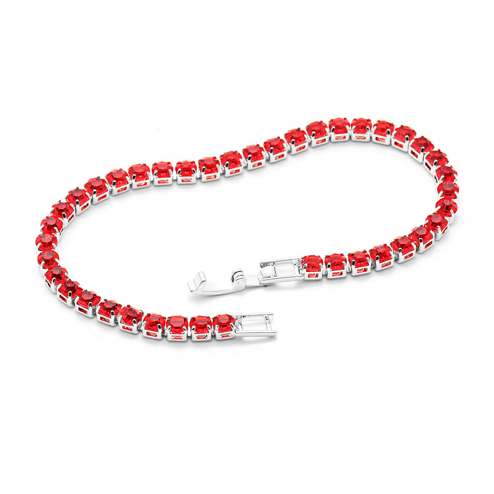 8.00 CTTW Certified Gemstone Tennis Bracelet in 18K Gold Plating - 15 Options