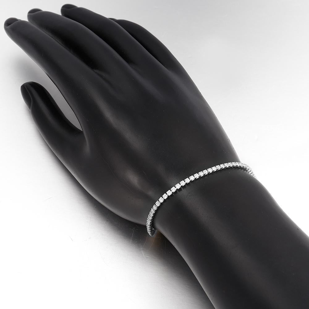 Tennis Necklace and Bracelet Set made With Austrian Crystals with Luxe Box - 18K White