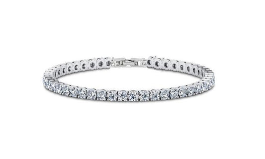 6.00 CT White Topaz Swarovski Crystal 3mm Classic Round Tennis Bracelet - Silver, Bracelet, ALILY , ALILY   jewelryjewelry deals, swarovski crystal jewelry, groupon jewelry,, jewelry for mom,