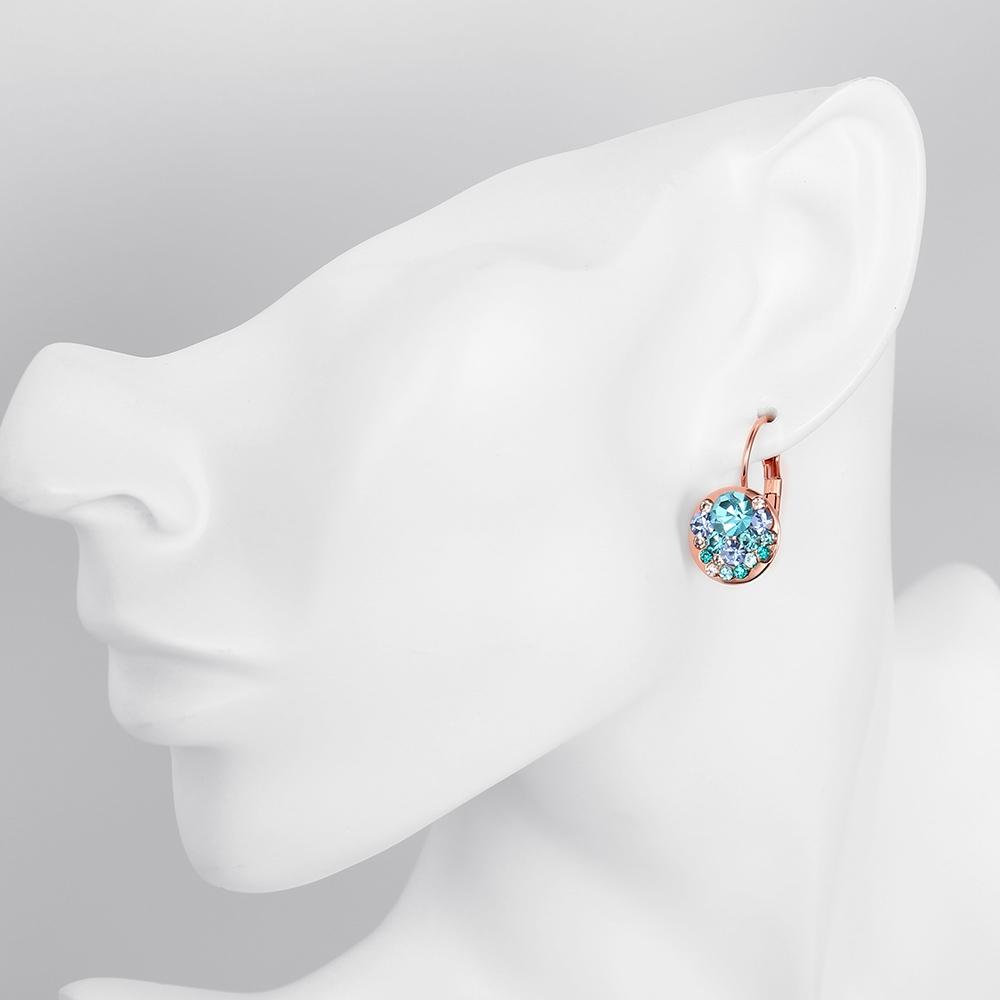 Blue Periwrinkle Swarovski Leverback Earrings in 14K Rose Gold, Earring, ALILY , ALILY   jewelryjewelry deals, swarovski crystal jewelry, groupon jewelry,, jewelry for mom,
