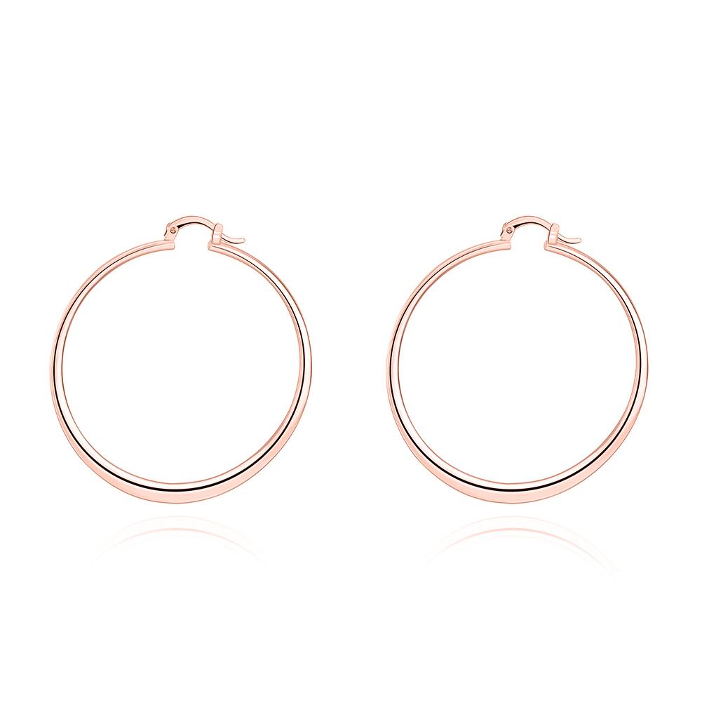 2" Flat Hoop Earrings in 18K Rose Gold Plated, Hoop Earring, ALILY , ALILY   jewelryjewelry deals, swarovski crystal jewelry, groupon jewelry,, jewelry for mom,